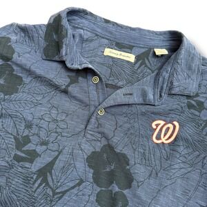 Tommy‎ Bahama Mens Washington Nationals Hawaiian Floral Polo Shirt XXL